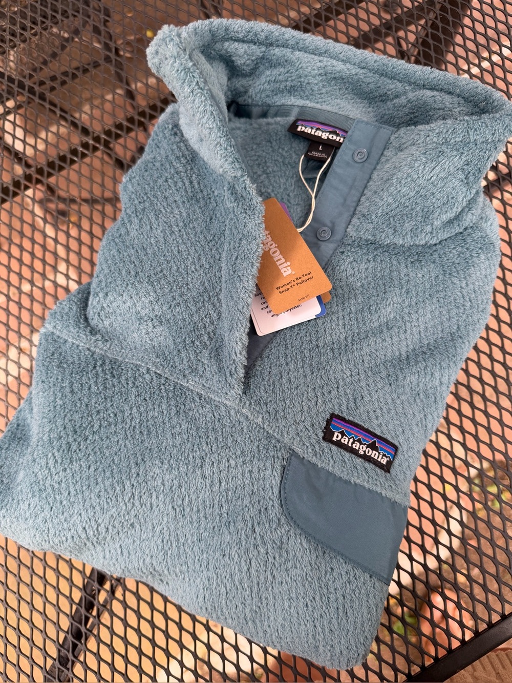 Patagonia Women's Re-Tool Snap-T Pullover Fleece Abalone Blue Size L NWT 25443